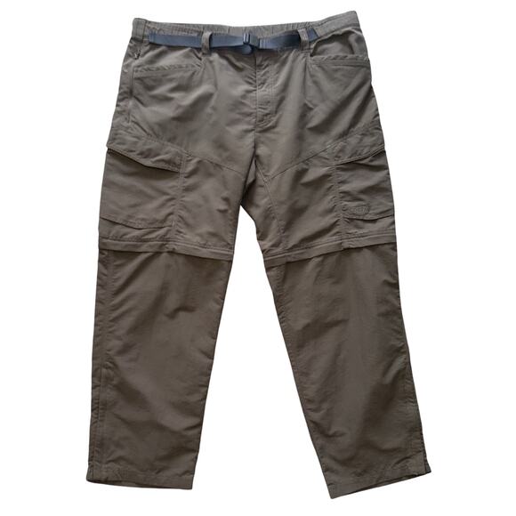 The North Face Men's Convertible Pants Zips To Shorts XXL Taupe Cargo Belted 2XL - Picture 1 of 16